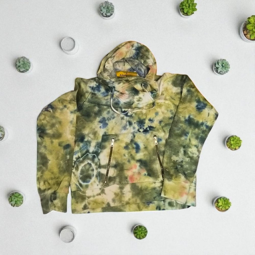 Aviator Nation Green Tie Dye Ninja Hoodie